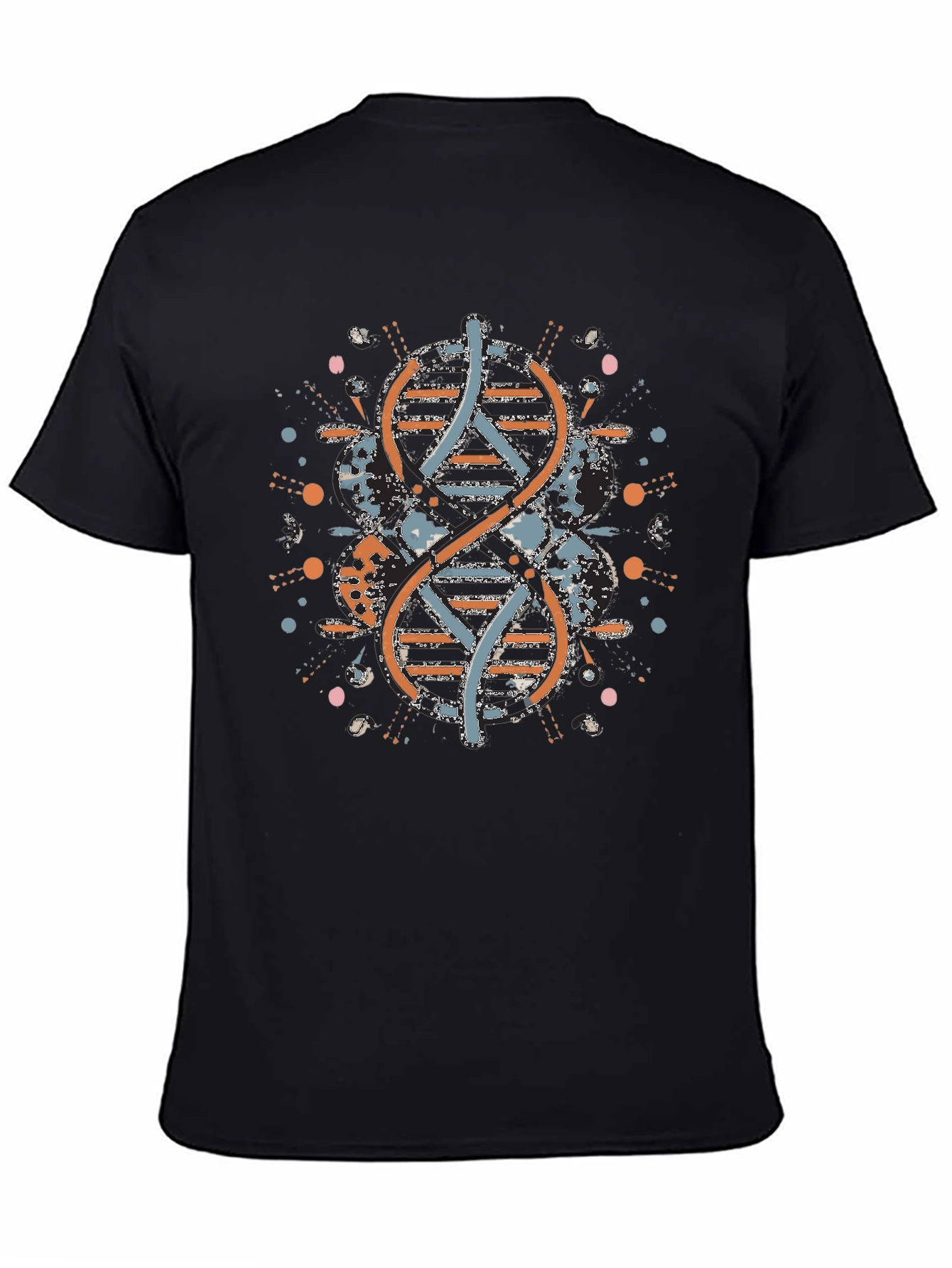DNA Graphic Print Mens Black T-Shirt