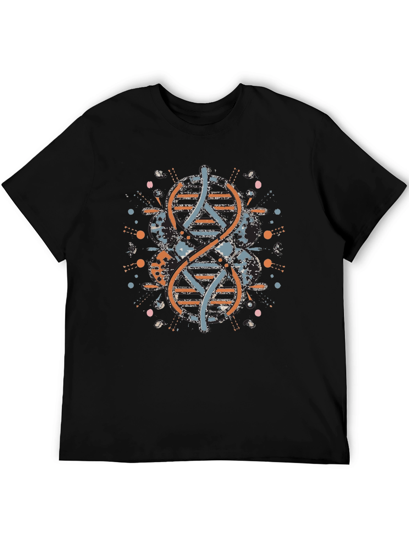DNA Graphic Print Mens Black T-Shirt
