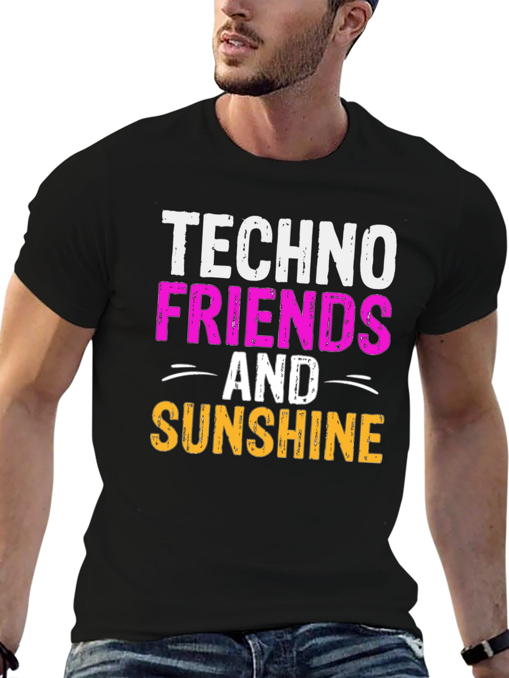 Techno Friends & Sunshine Graphic T-Shirt