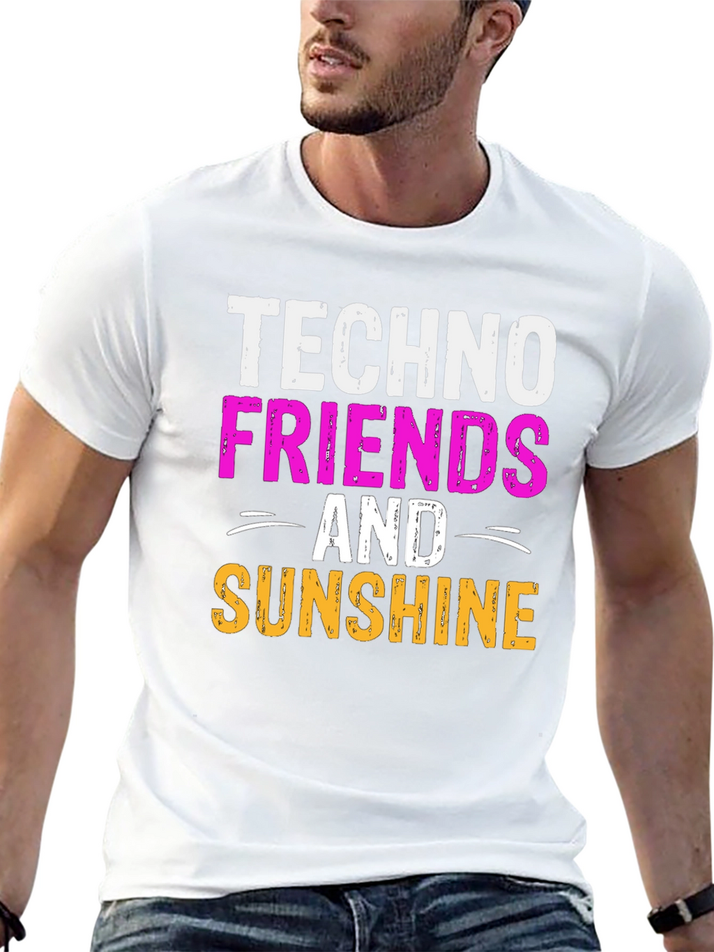 Techno Friends & Sunshine Graphic T-Shirt