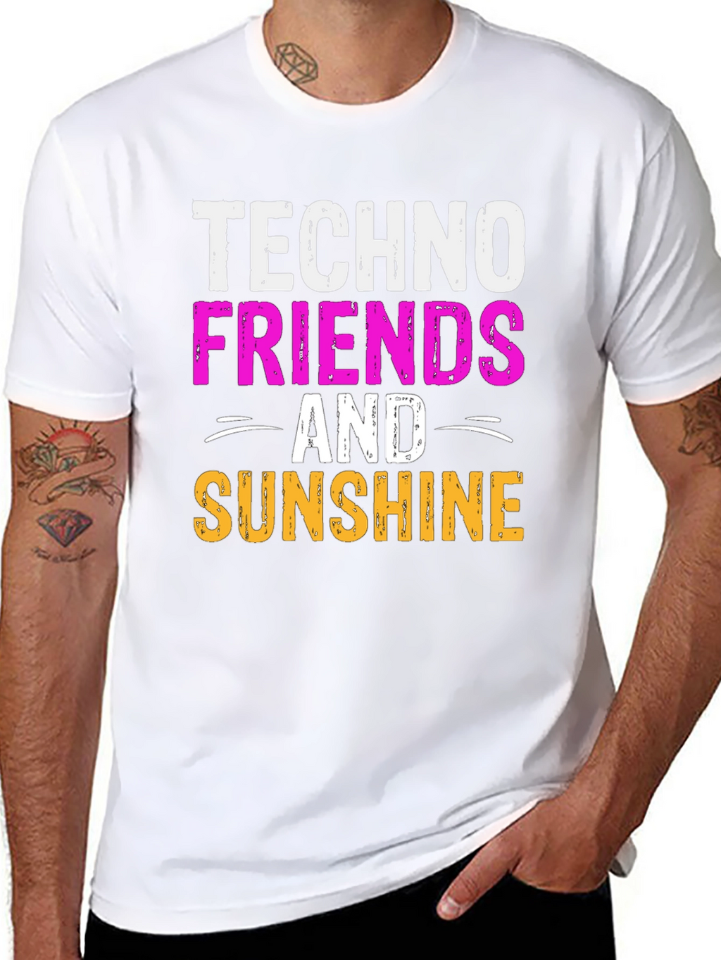 Techno Friends & Sunshine Graphic T-Shirt
