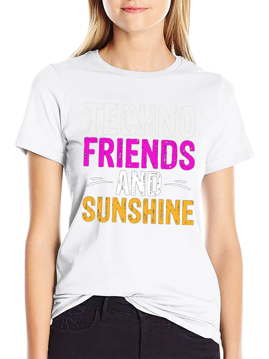 Techno Friends & Sunshine Graphic T-Shirt