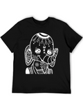 Elephant Graphic Tee - Black Cotton T-Shirt