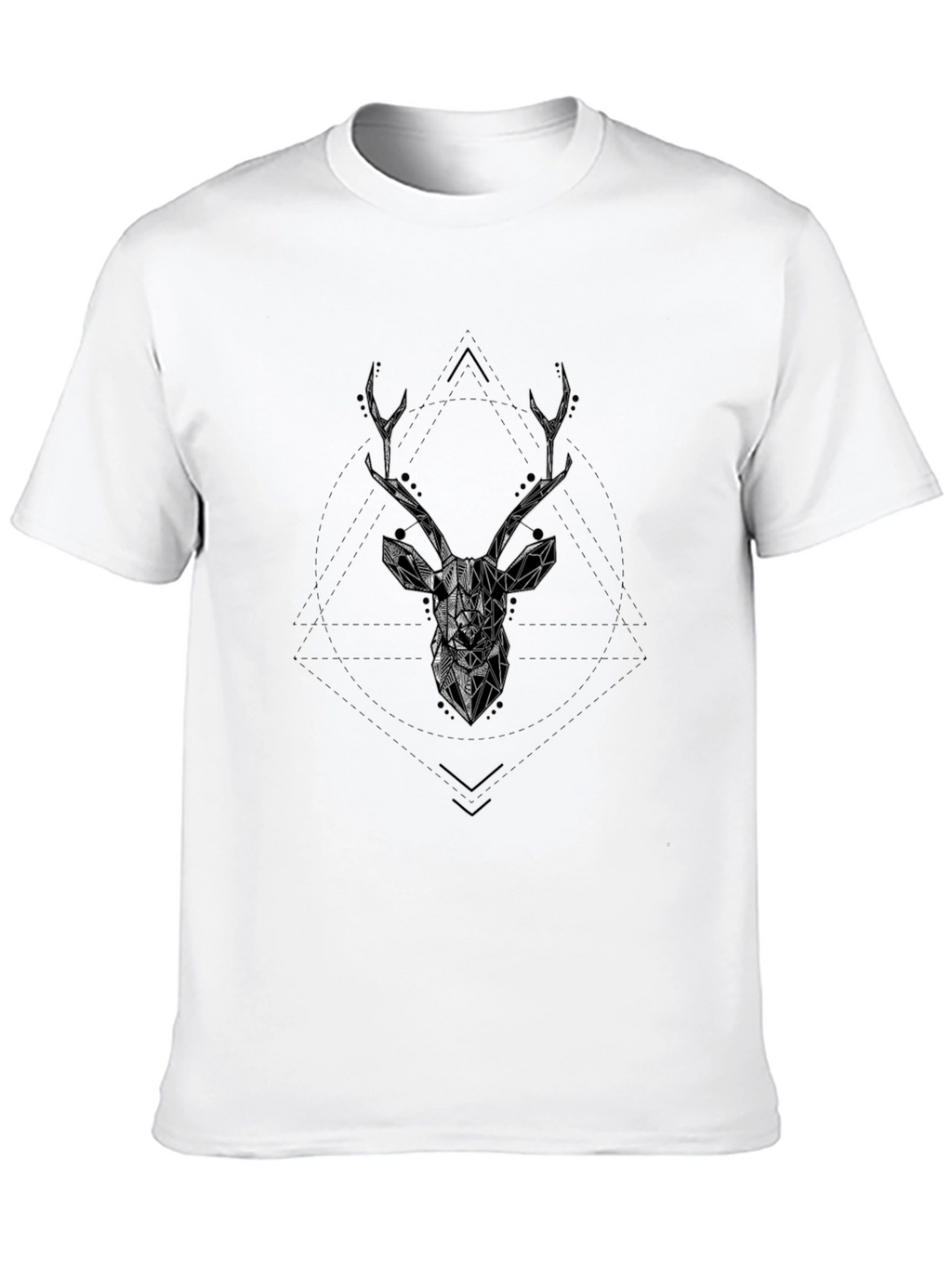 Geometric Deer Head Graphic T-Shirt