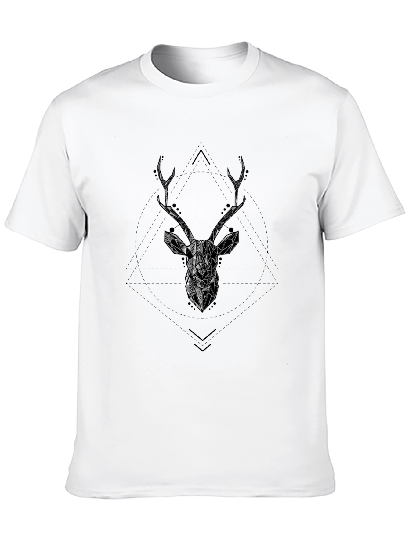 Geometric Deer Head Graphic T-Shirt