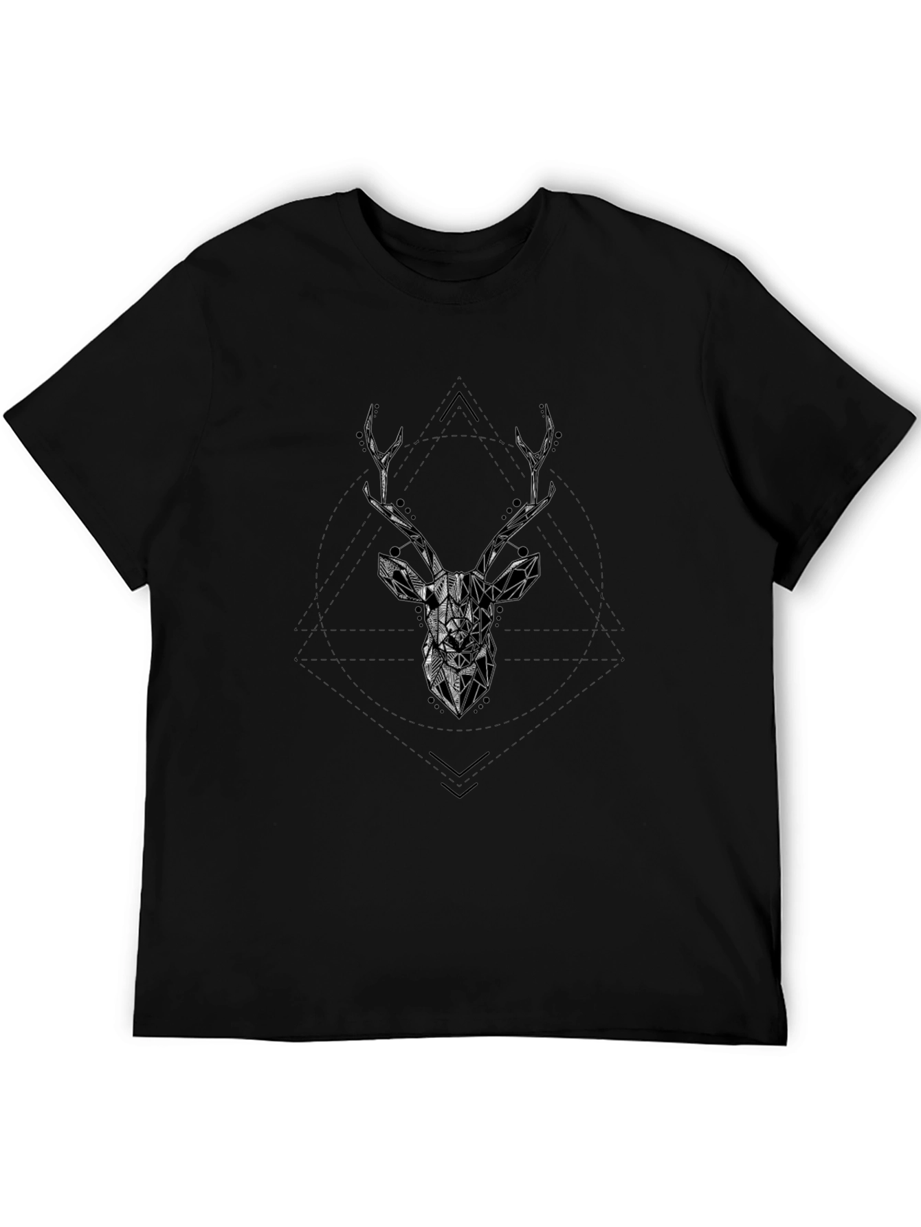 Geometric Deer Head Graphic T-Shirt
