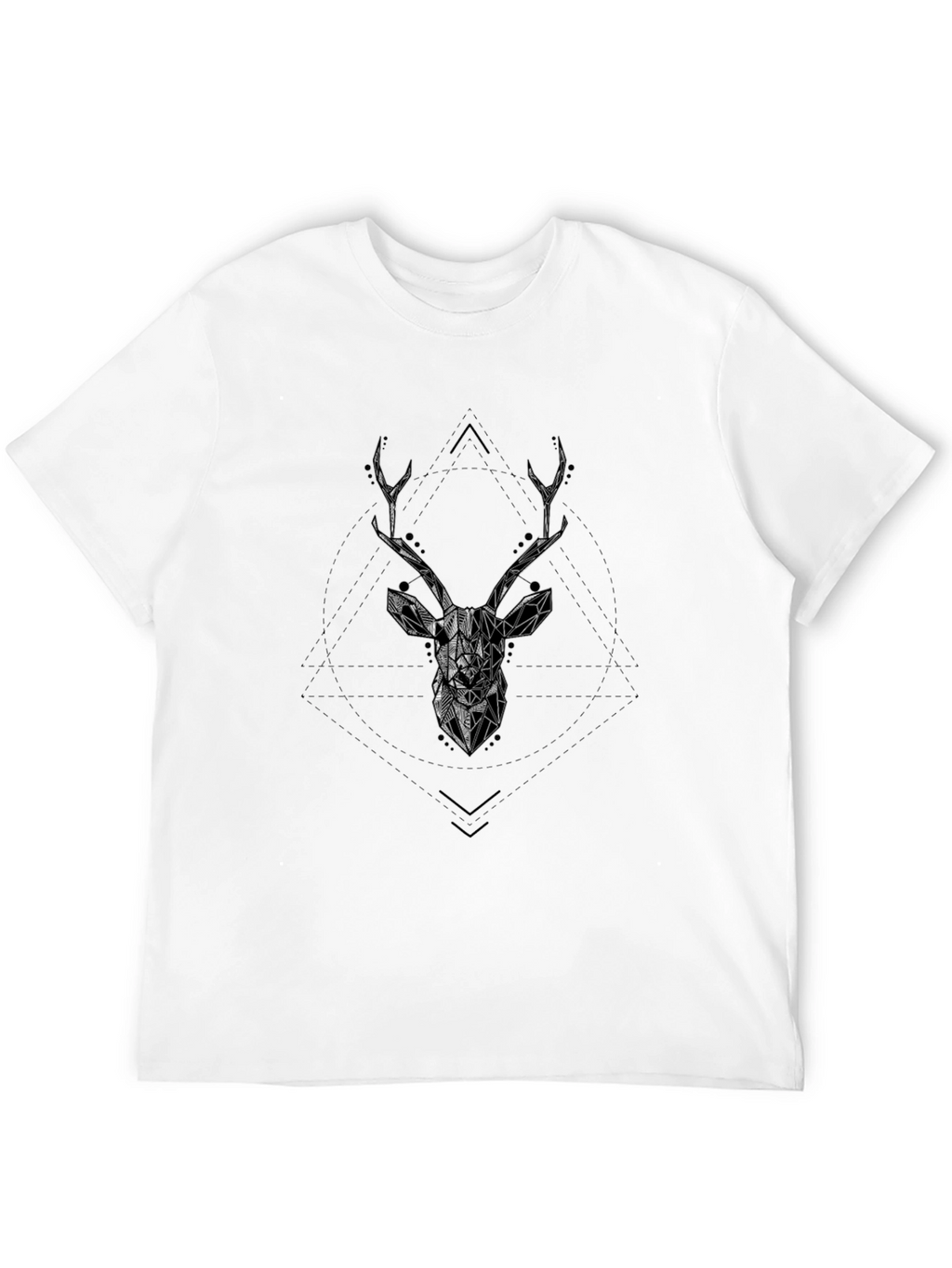 Geometric Deer Head Graphic T-Shirt