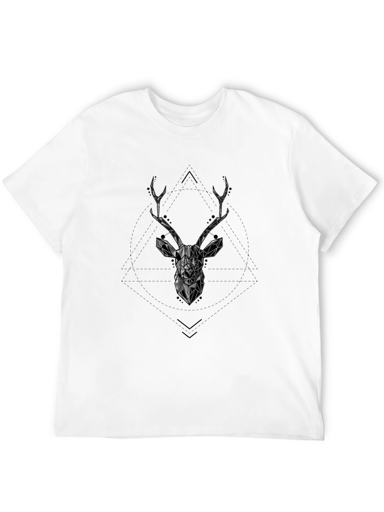 Geometric Deer Head Graphic T-Shirt