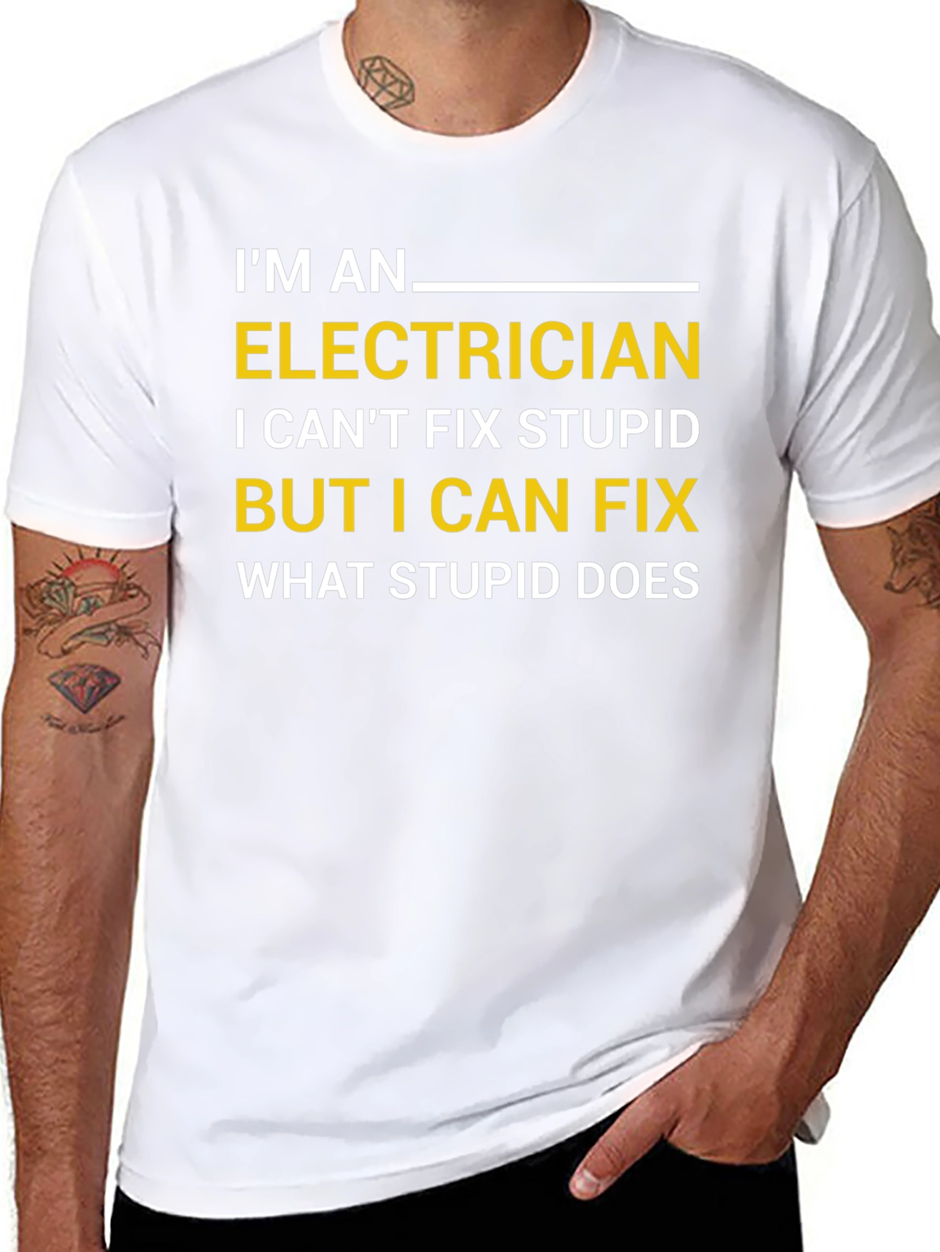 Funny Electrician T-Shirt - I Can Fix What Stupid Does