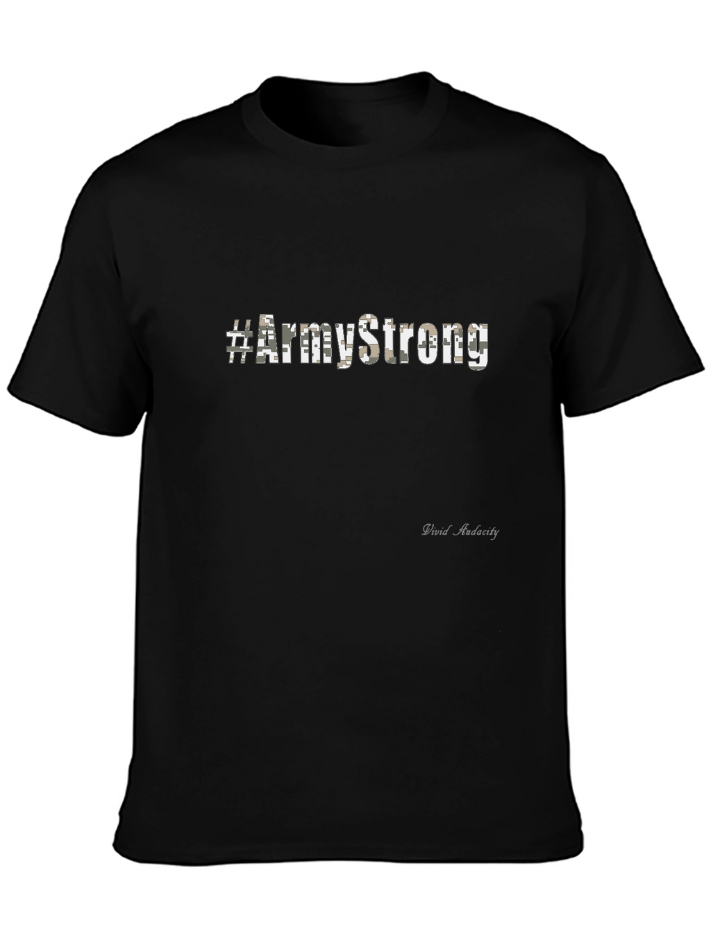 #ArmyStrong Camouflage Print Black T-Shirt