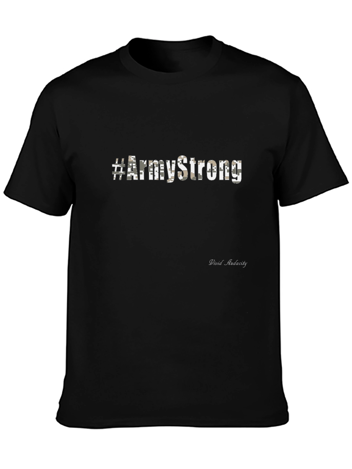 #ArmyStrong Camouflage Print Black T-Shirt