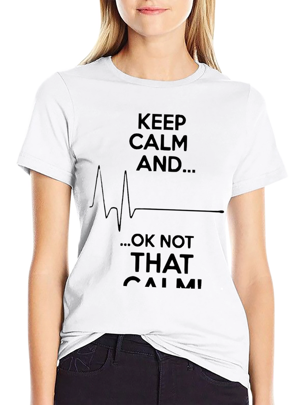 Keep Calm EKG Humorous Graphic T-Shirt