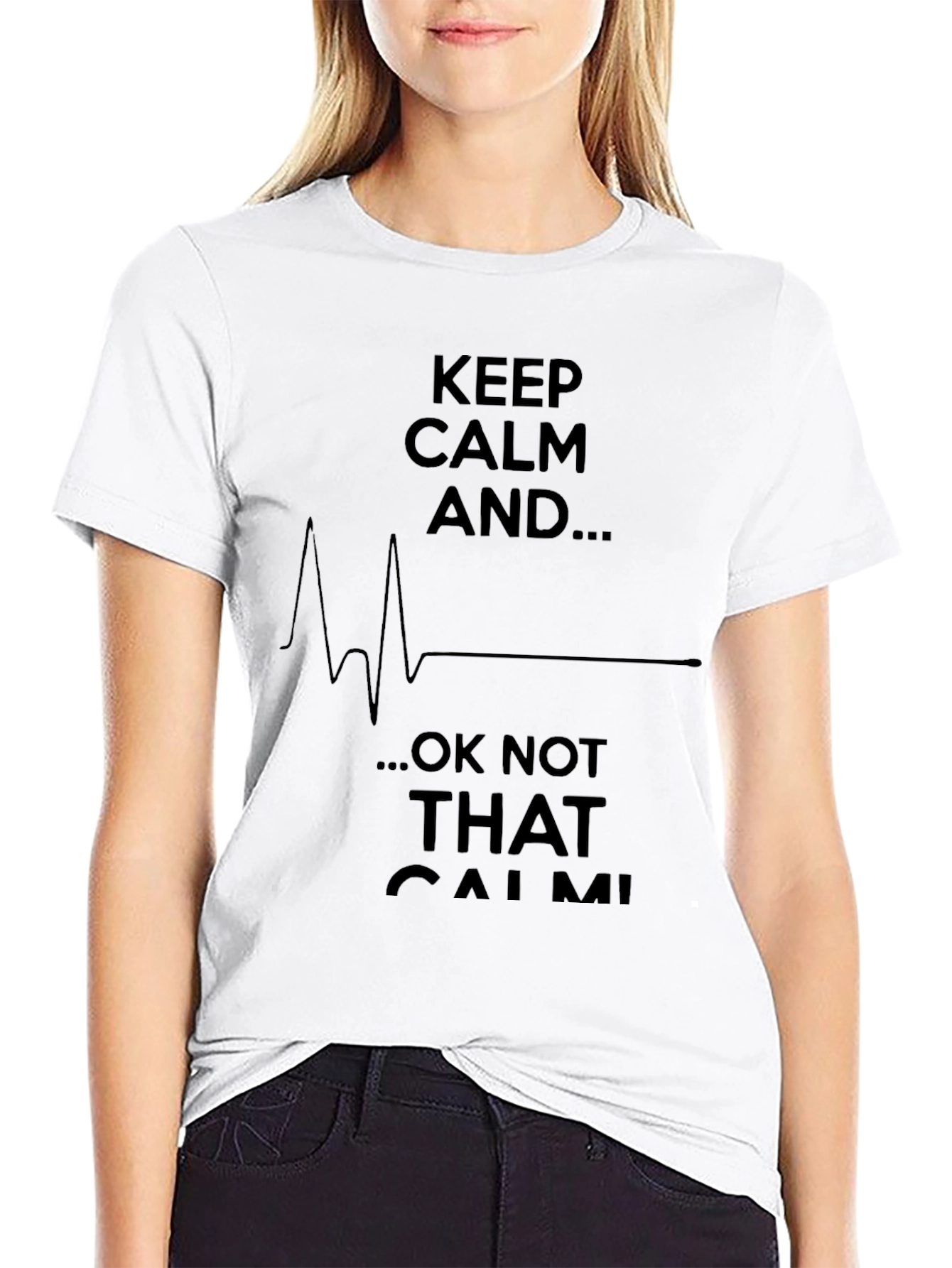 Keep Calm EKG Humorous Graphic T-Shirt