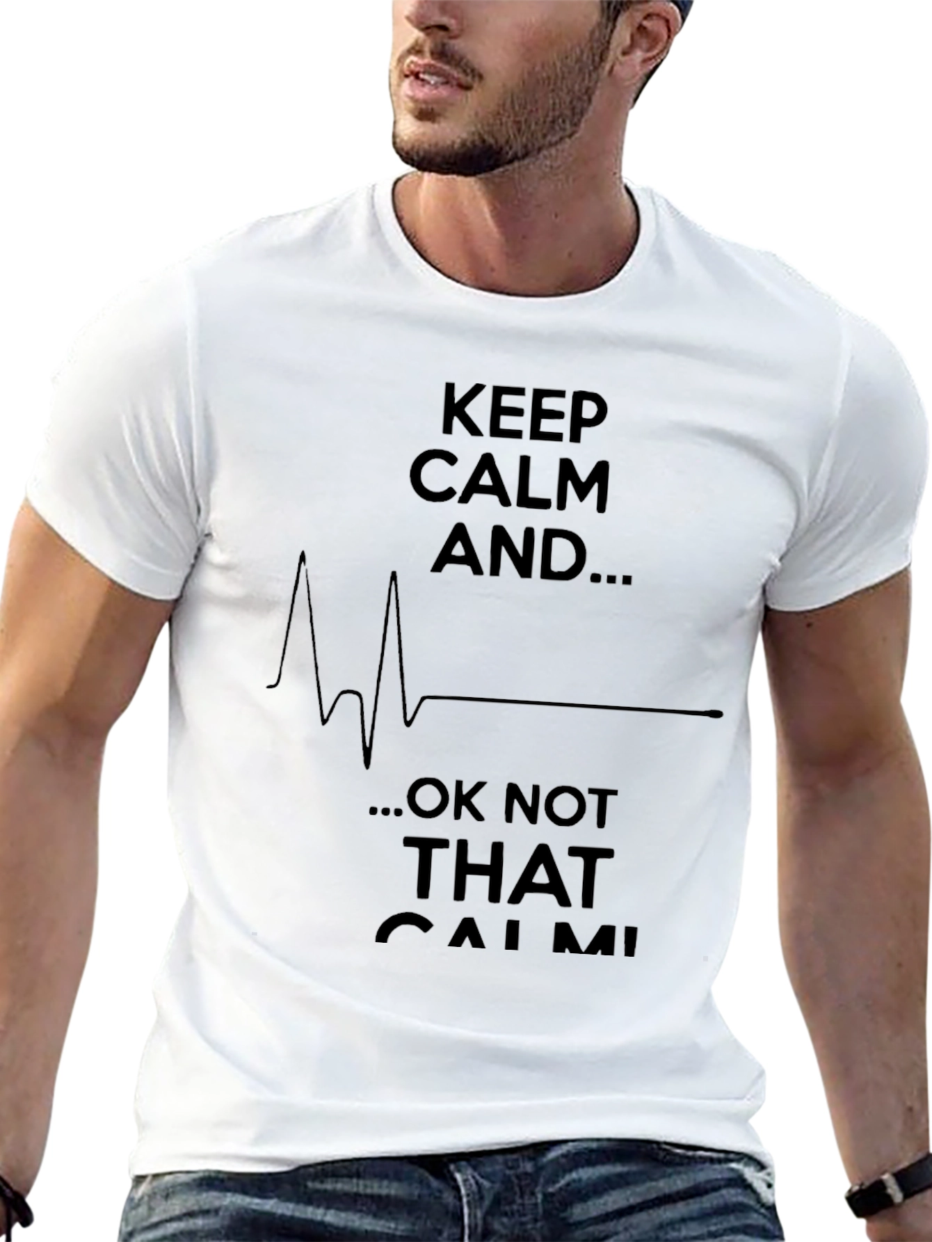 Keep Calm EKG Humorous Graphic T-Shirt