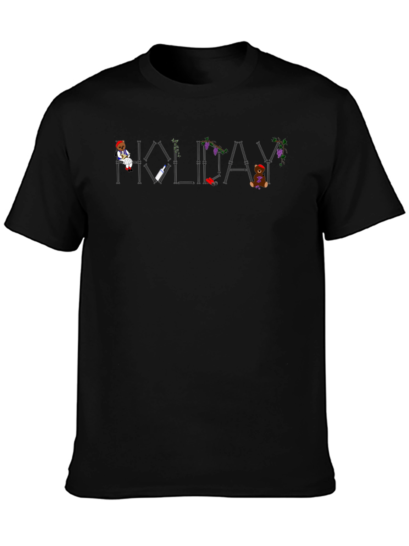Holiday Graphic Print Mens Black T-Shirt