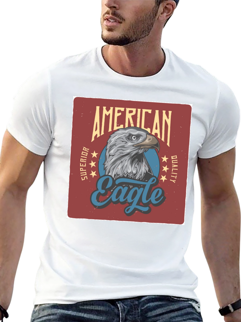 American Eagle Graphic Print Black T-Shirt