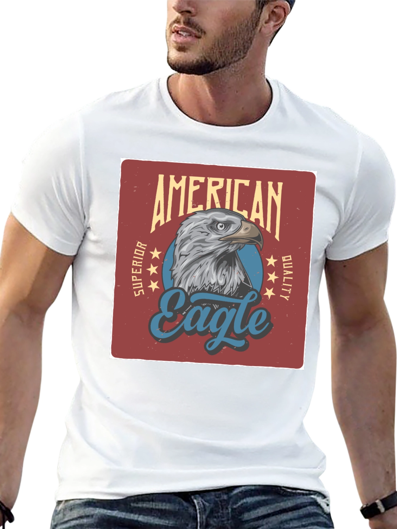 American Eagle Graphic Print Black T-Shirt