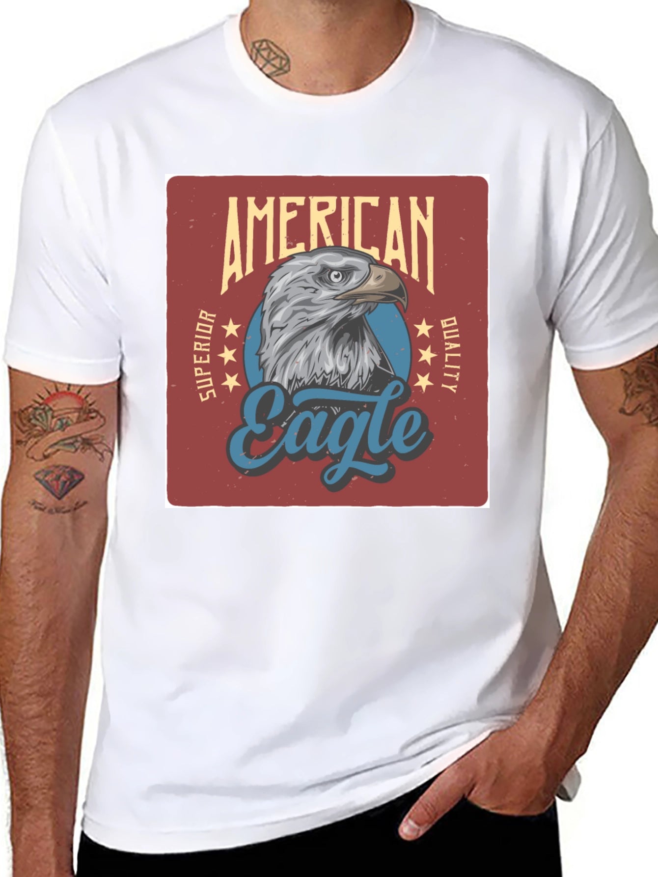 American Eagle Graphic Print Black T-Shirt