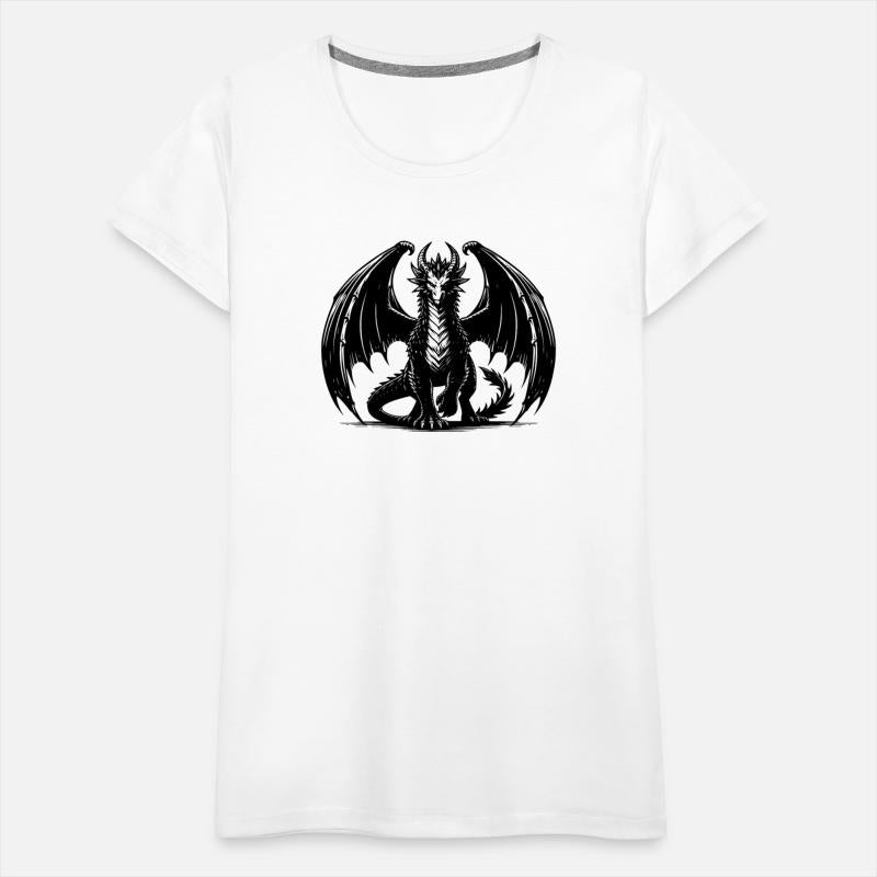 Large Proud Dragon With Wings Tattoo Style