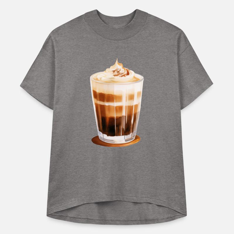 Layered Latte Coffee With Whipped Cream