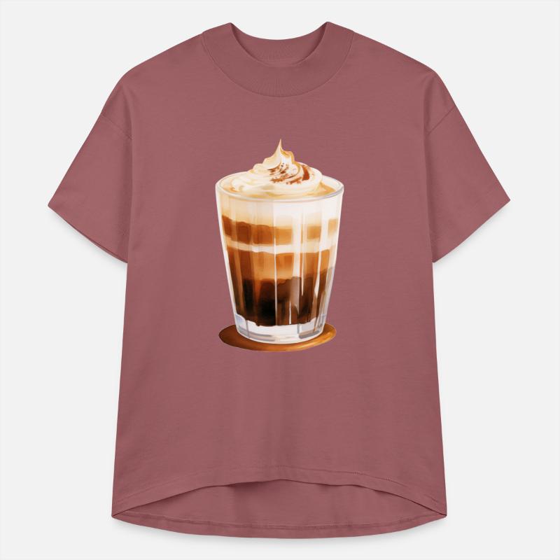 Layered Latte Coffee With Whipped Cream