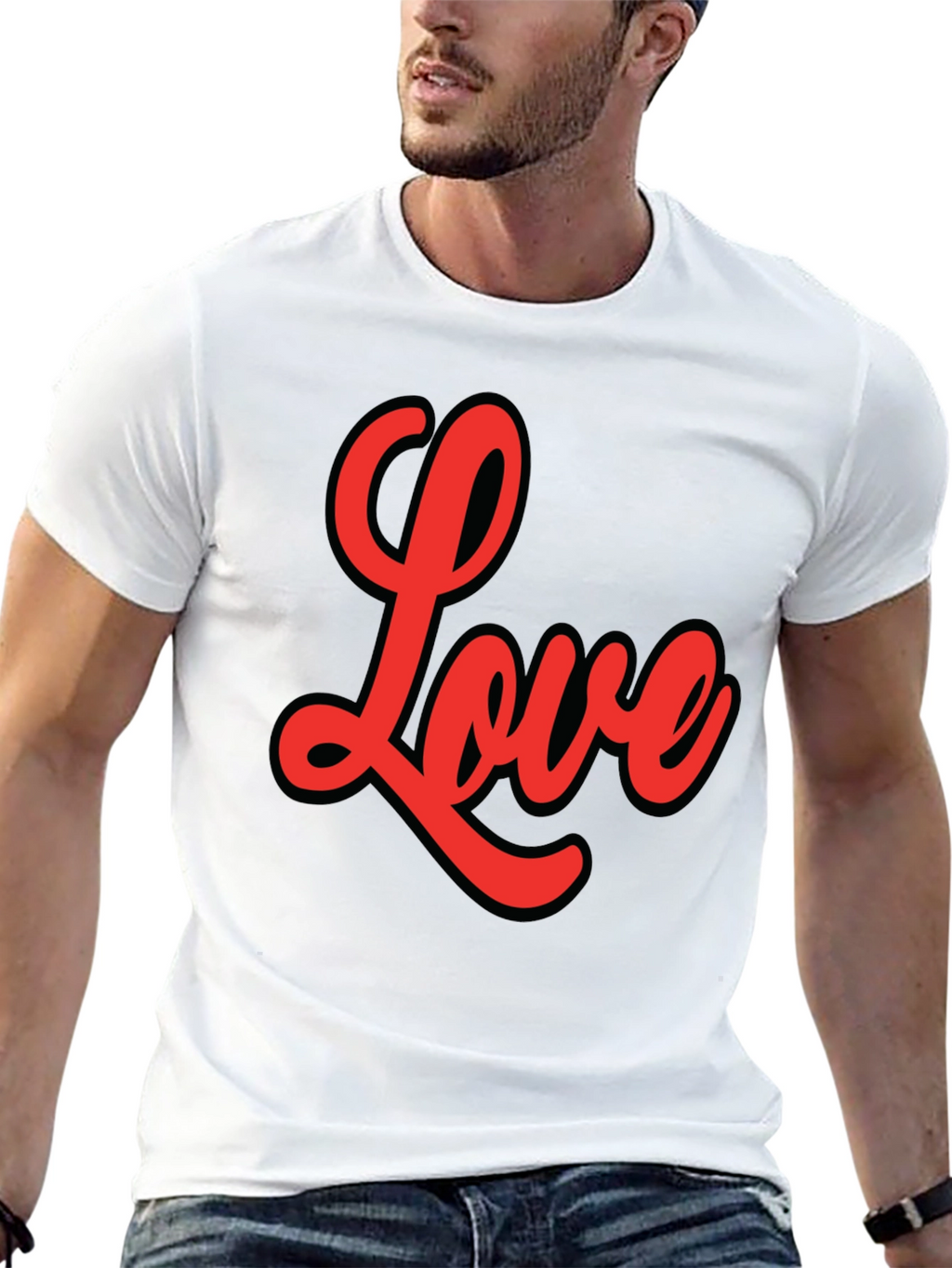 Love Graphic Tee - Stylish Black Cotton T-Shirt