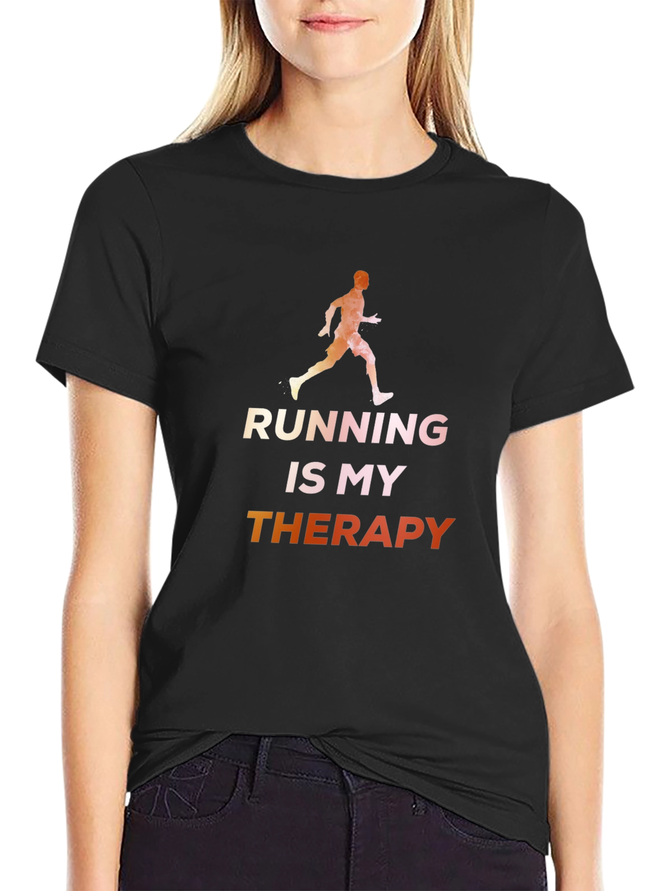 Running is My Therapy Graphic Tee