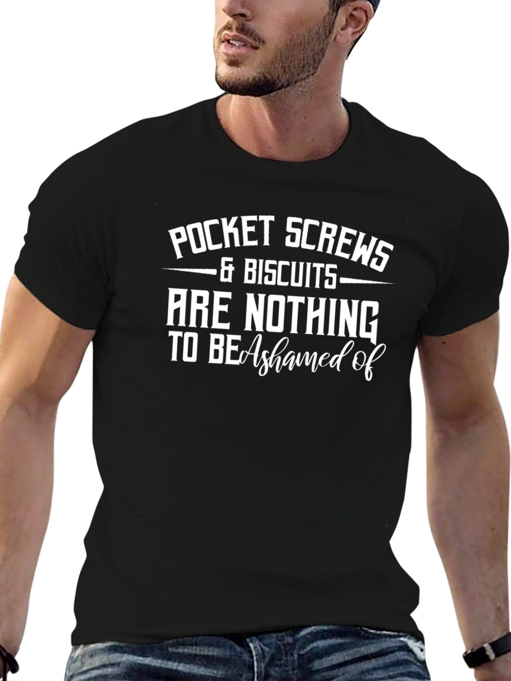 Pocket Screws & Biscuits Graphic T-Shirt