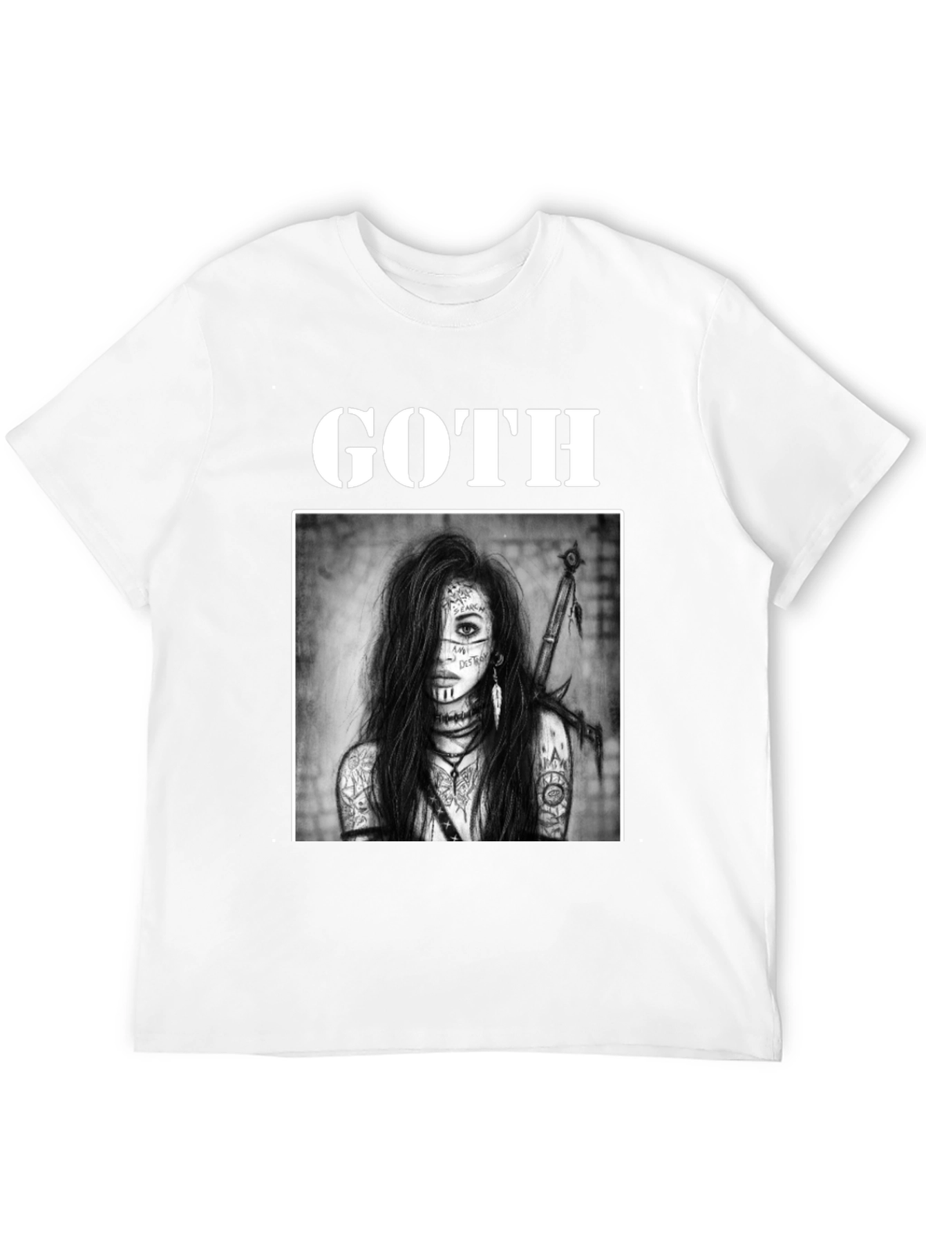 Goth Warrior Woman Black T-Shirt