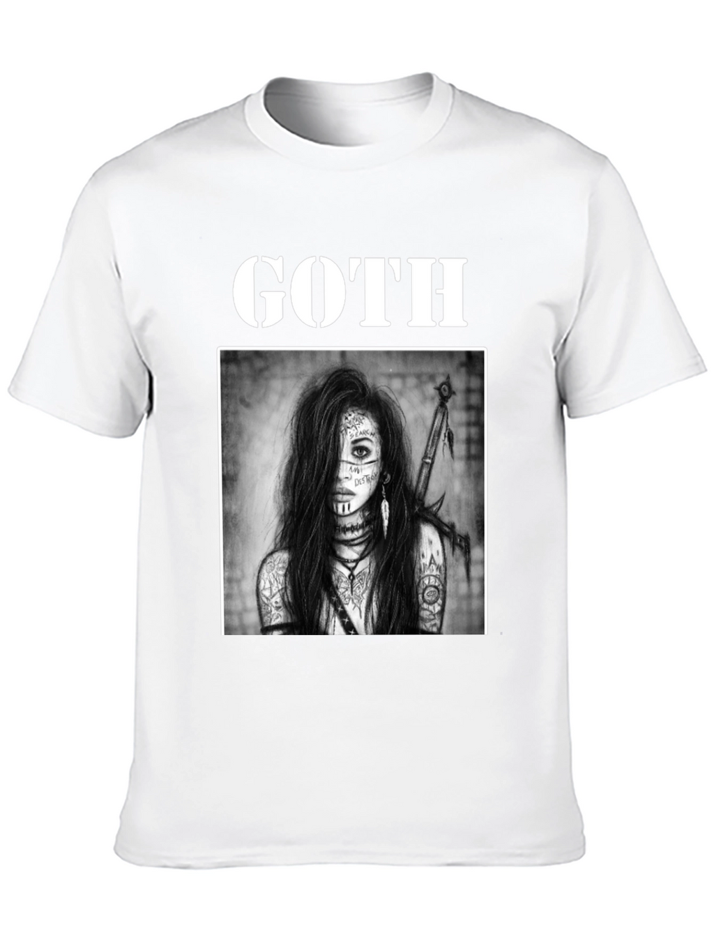 Goth Warrior Woman Black T-Shirt