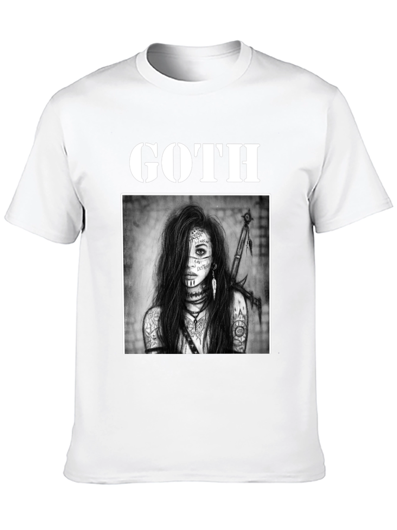 Goth Warrior Woman Black T-Shirt