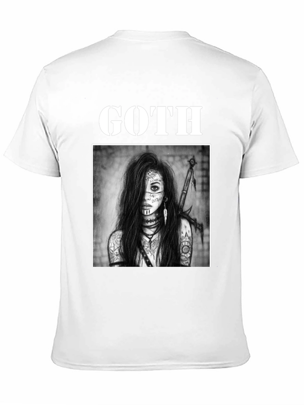 Goth Warrior Woman Black T-Shirt