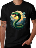 Mens Snake Graphic Tee - Black