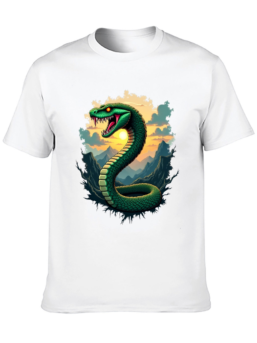 Mens Snake Graphic Tee - Black