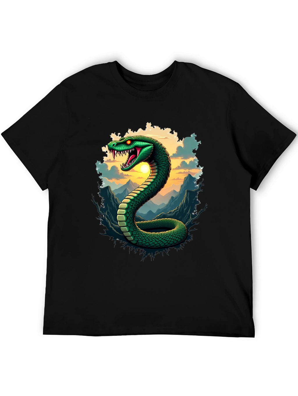 Mens Snake Graphic Tee - Black