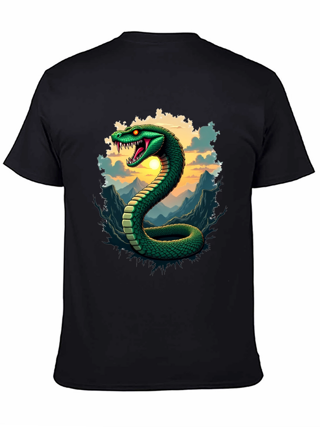Mens Snake Graphic Tee - Black