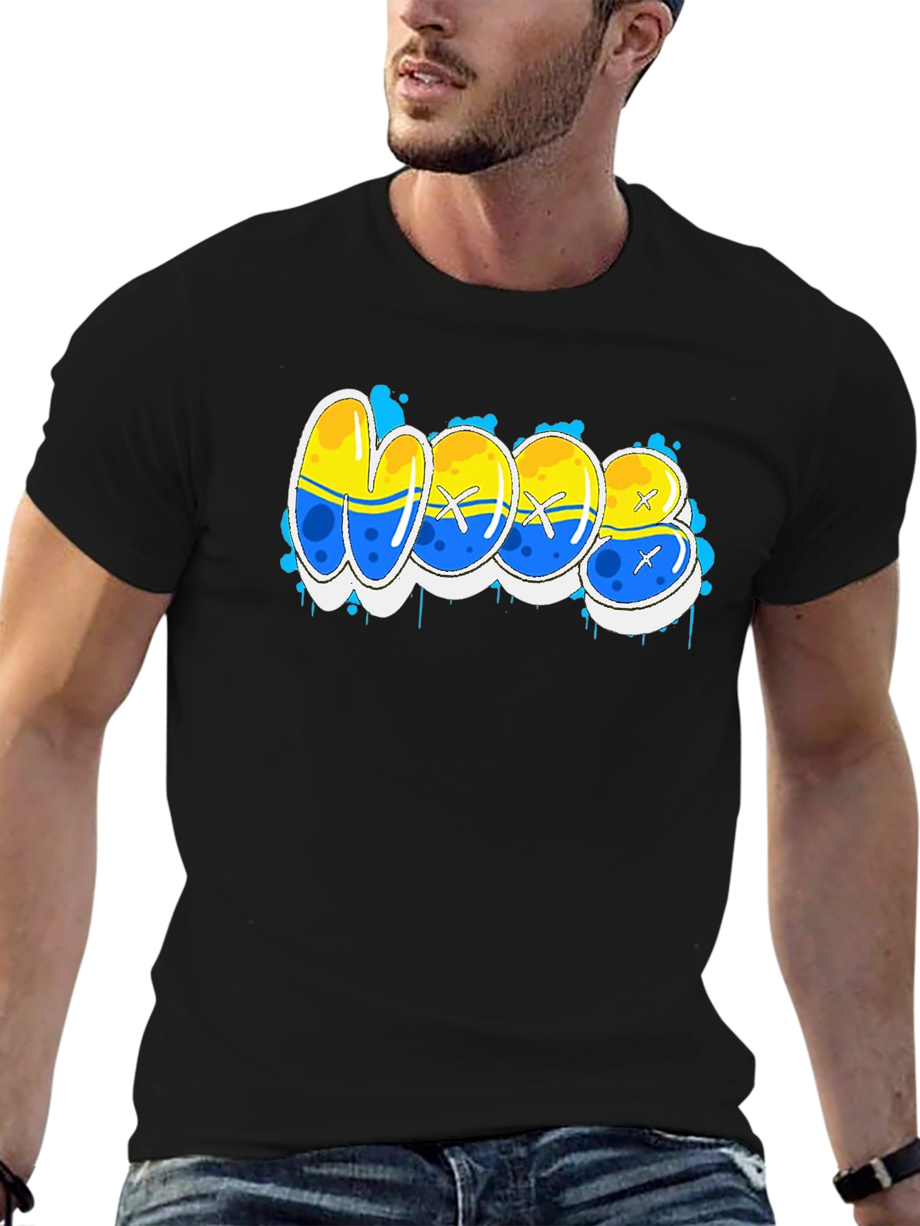 Cool WOOB Graffiti Style Graphic T-Shirt