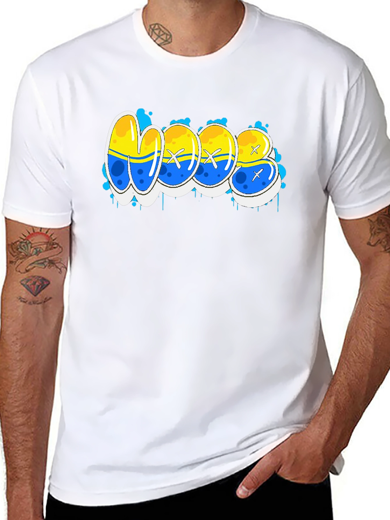 Cool WOOB Graffiti Style Graphic T-Shirt