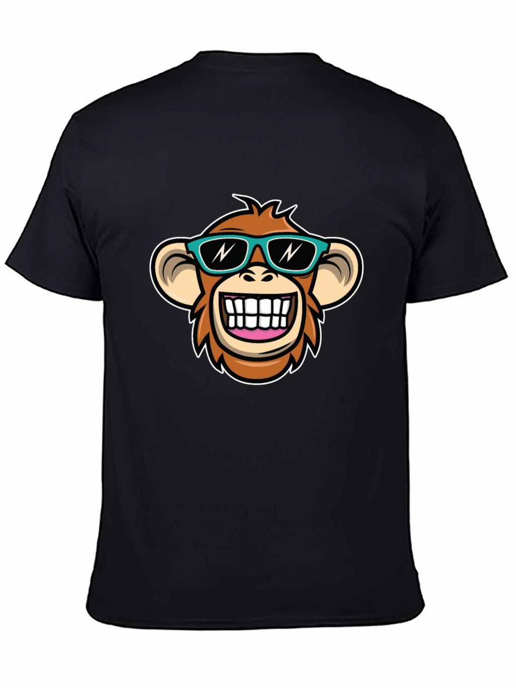Cool Monkey Graphic T-Shirt - Black Crew Neck Tee