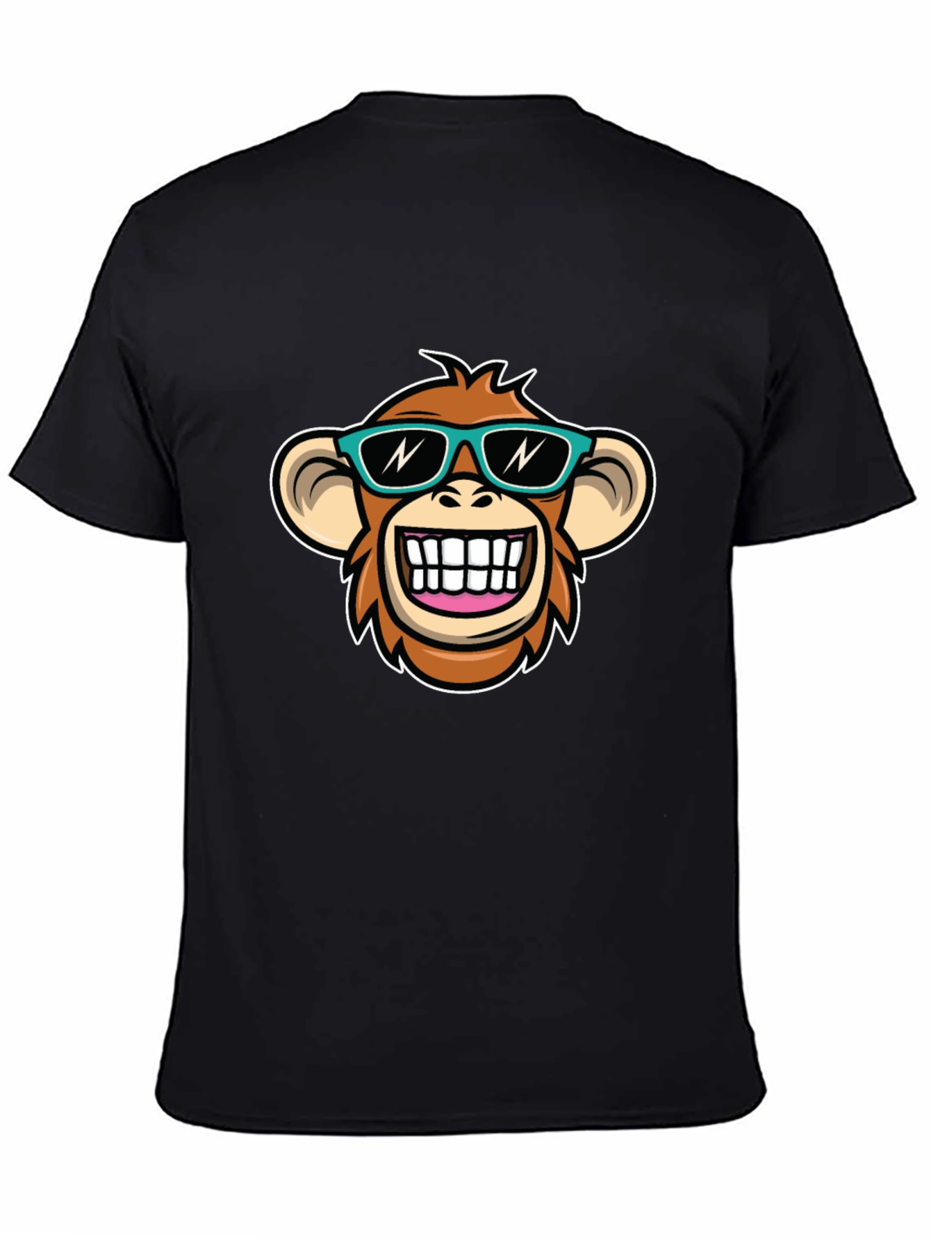 Cool Monkey Graphic T-Shirt - Black Crew Neck Tee