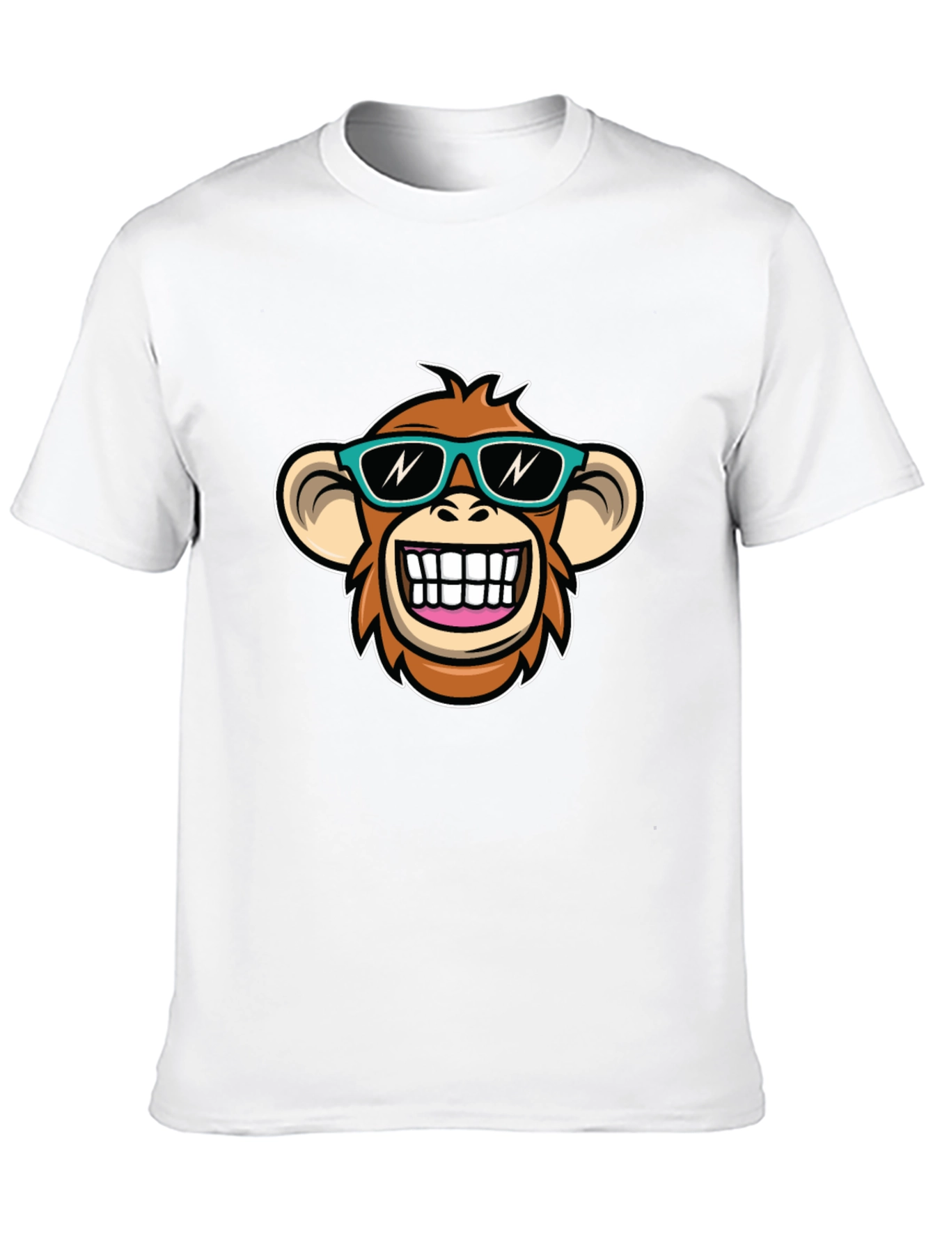 Cool Monkey Graphic T-Shirt - Black Crew Neck Tee