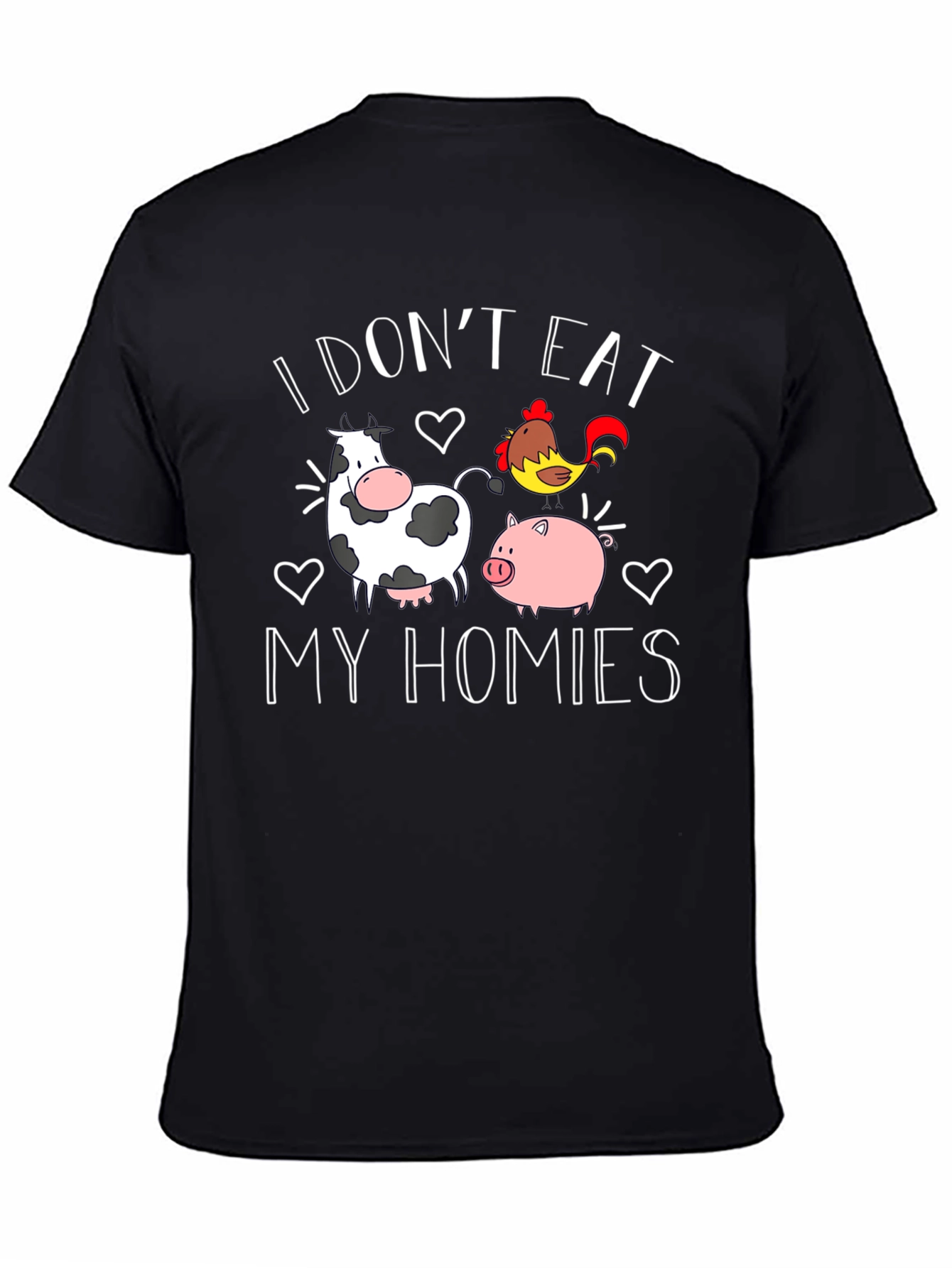 Vegan Black T-Shirt - I Dont Eat My Homies Graphic Tee