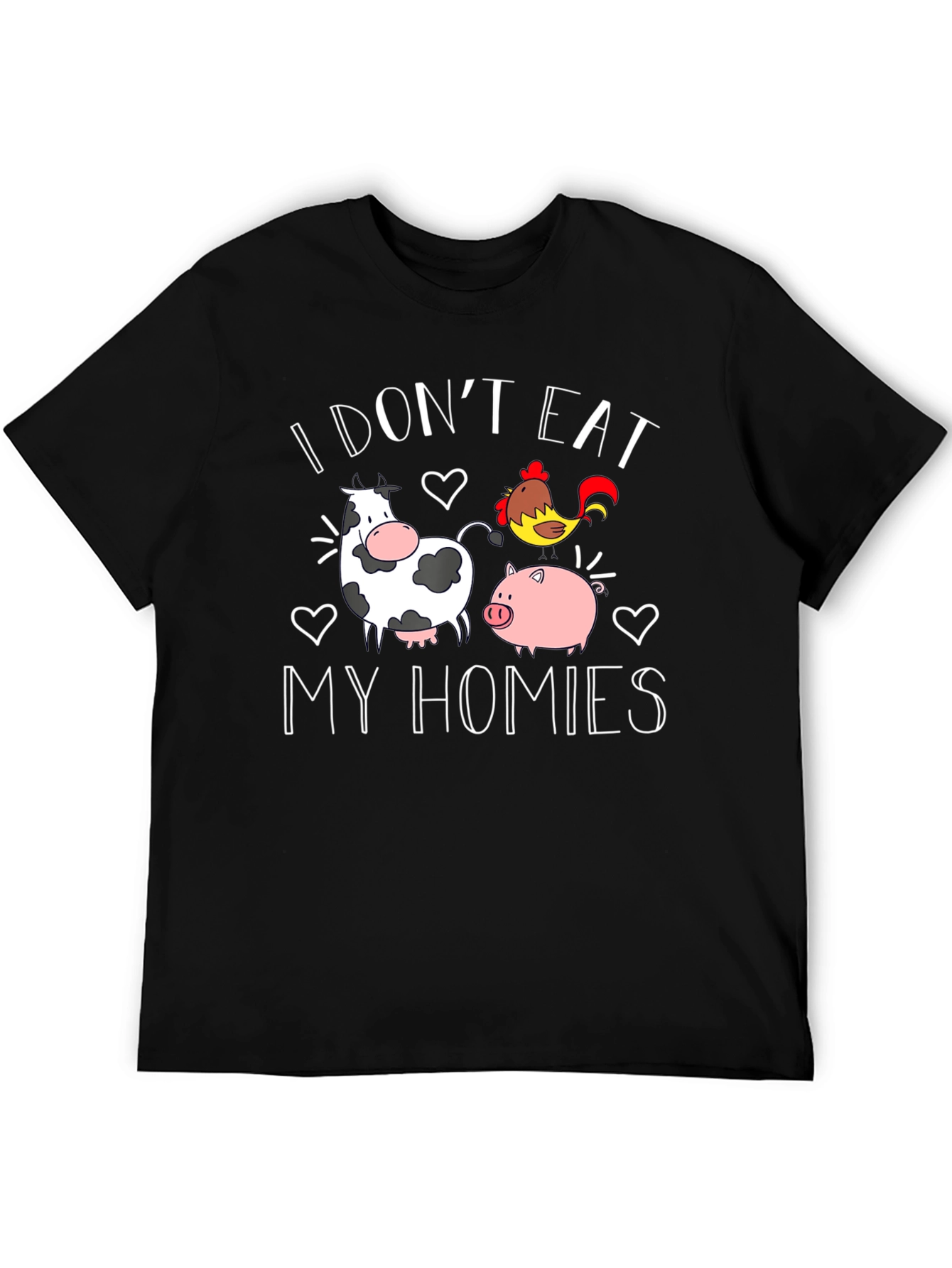 Vegan Black T-Shirt - I Dont Eat My Homies Graphic Tee