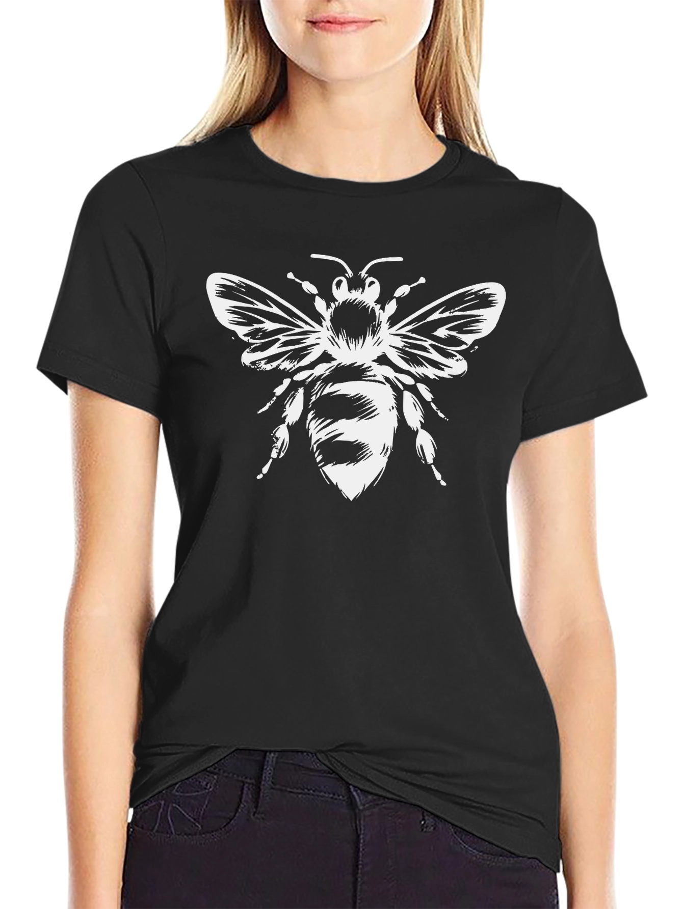 Black Bee Graphic Tee - Stylish Insect Design