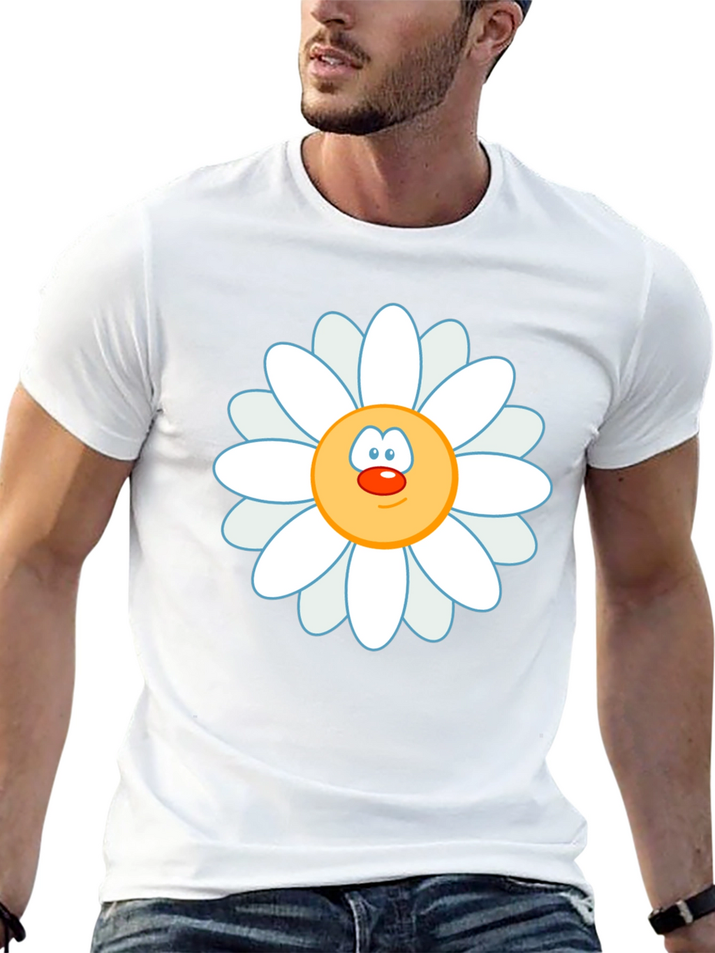 Daisy Face Graphic Black T-Shirt