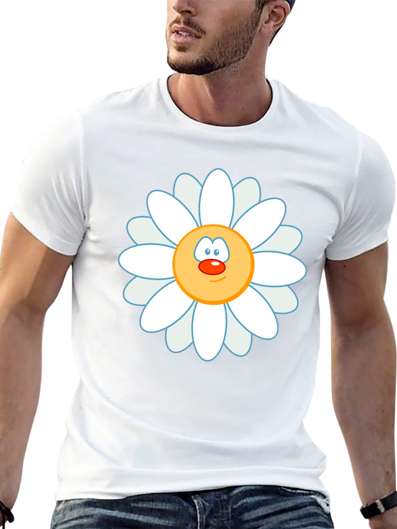 Daisy Face Graphic Black T-Shirt