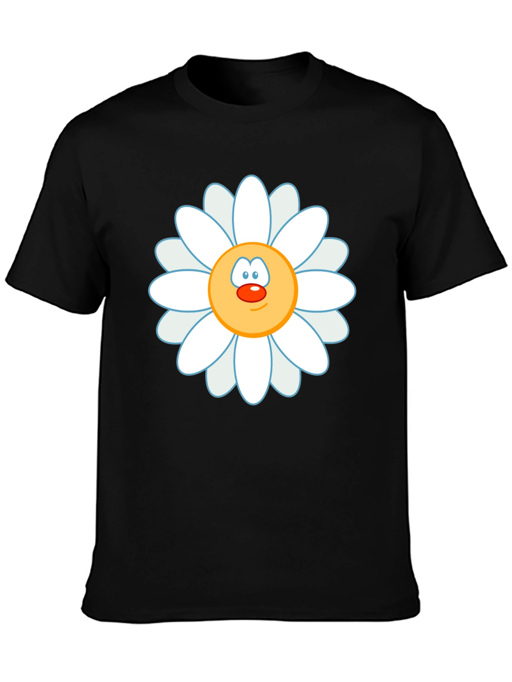 Daisy Face Graphic Black T-Shirt