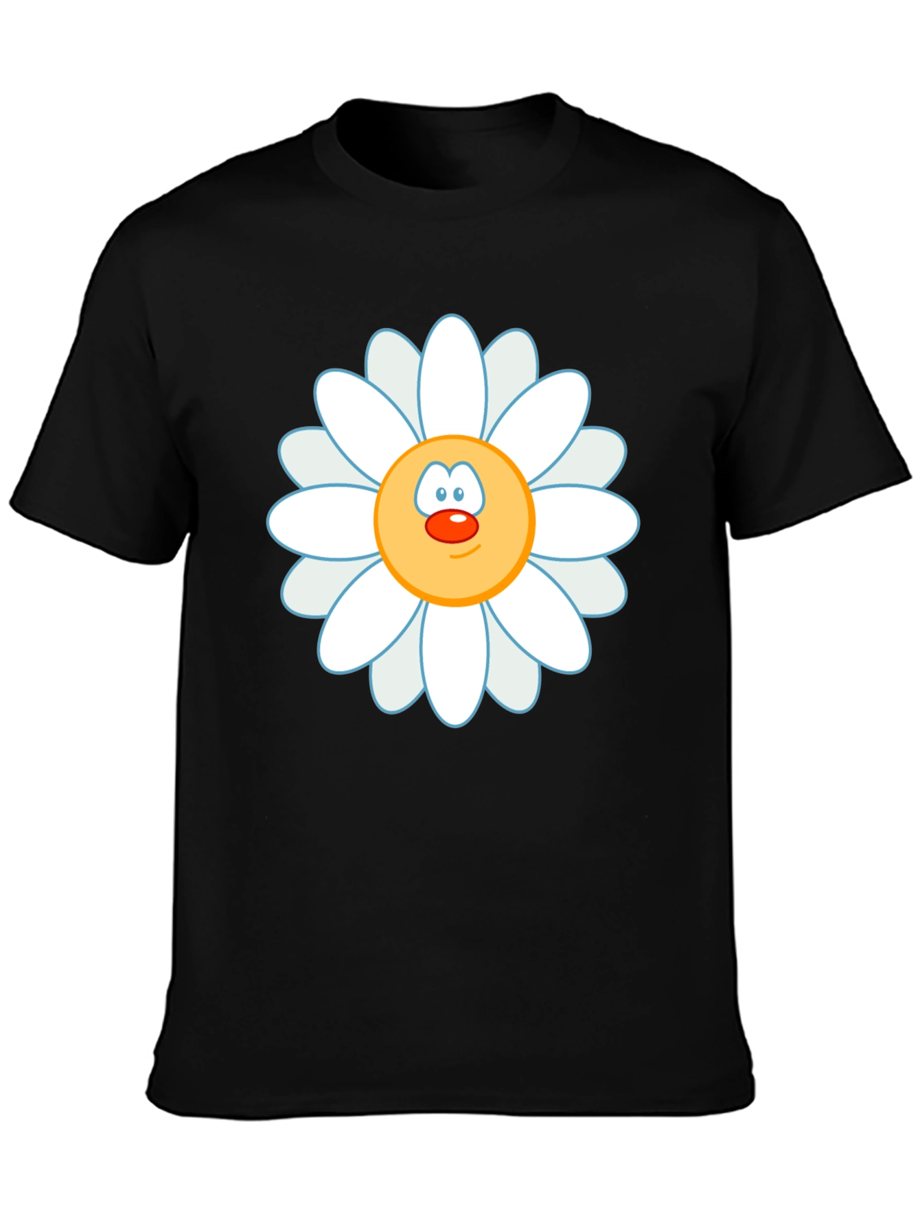Daisy Face Graphic Black T-Shirt
