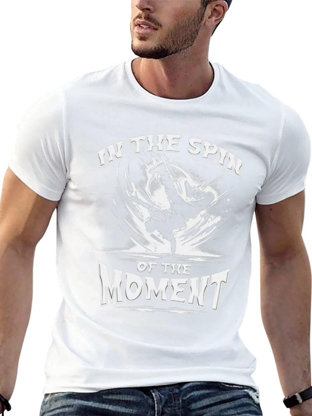 In The Spin of The Moment Black Graphic Tee