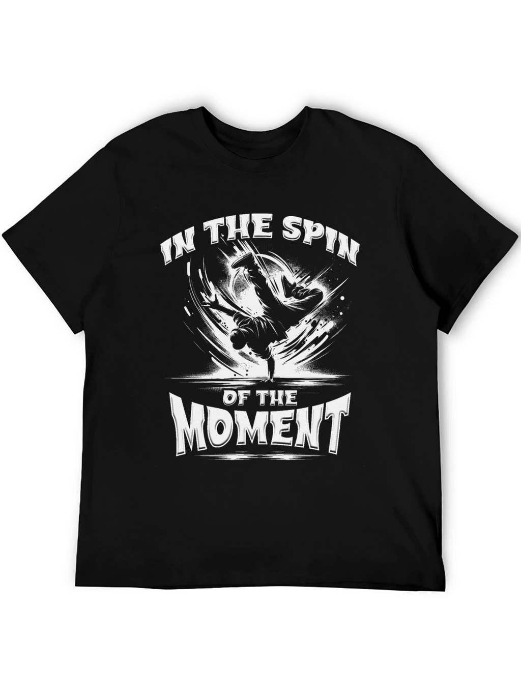 In The Spin of The Moment Black Graphic Tee